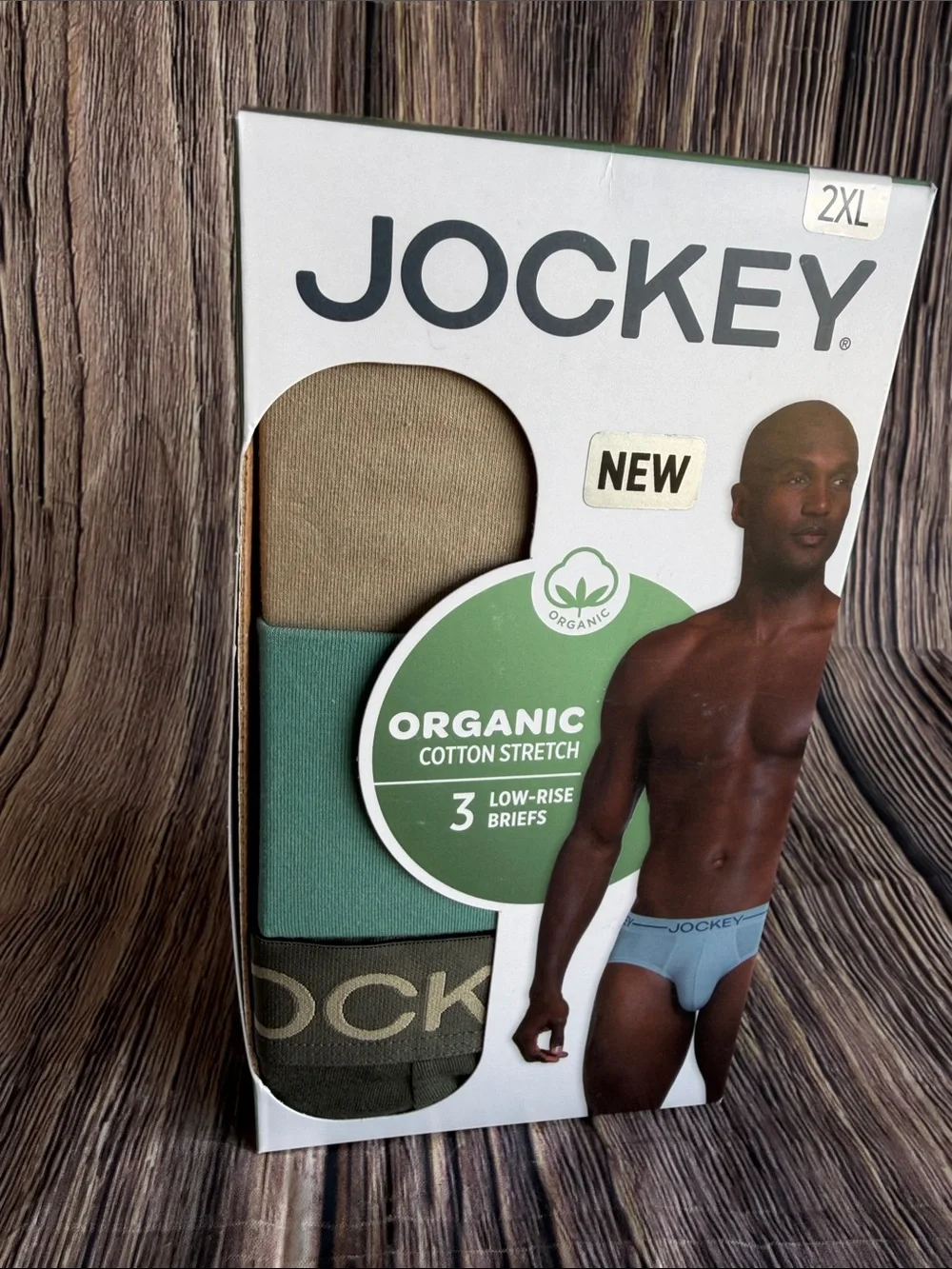 Jockey Men’s Organic Cotton Stretch Low-Rise Briefs 3-Pack XXL New